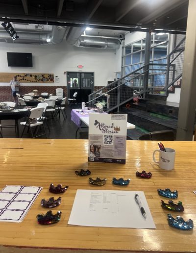 Table layout with with signup sheet for women at the well event