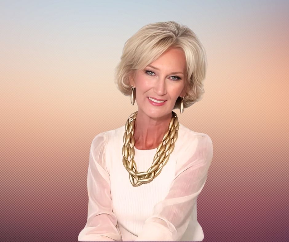 Image of Linda Kozar with a book shelf in background